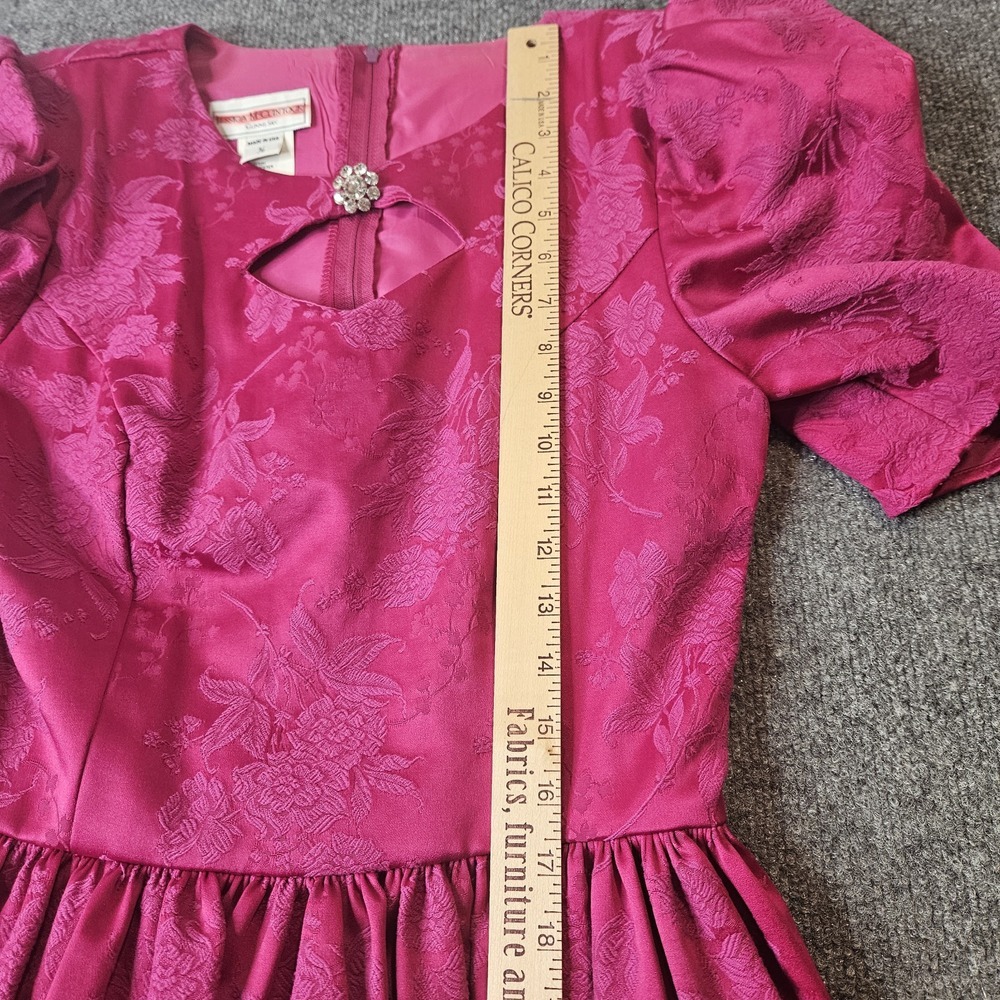 Jessica McClintock Fuchsia Floral Jacquard Mini Dress - Picture 10 of 15